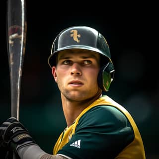 Czech baseball player from William and Mary college Batting right-handed with helmet fast iso