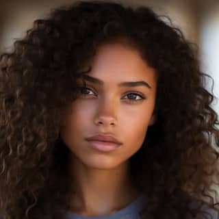 Crée une image ultra-réaliste en haute résolution d'une jeune femme Elle doit être de brésilienne avec un teint qui reflète