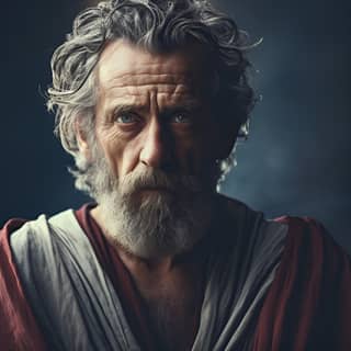 ancient philosopher stoicism philosophy book of stoicism many detail, an old man with a beard and a red robe