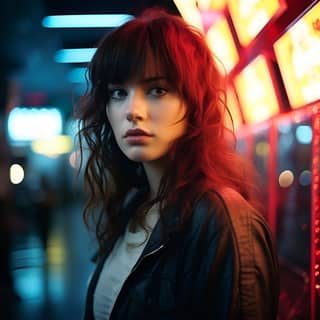 Photo from Nikon D850 50 mm lens Caucasian woman on her mid-thirties long dark hair and bangs Beauty face healthy skin