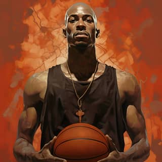 a 30-year-old black male on a basketball court marking his return after a hiatus The artwork should intricately combine the