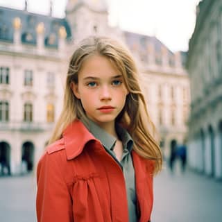 stunning portrait 12 year old girl from Vienna in Austria vibrant analog fujicolor Hasselblad