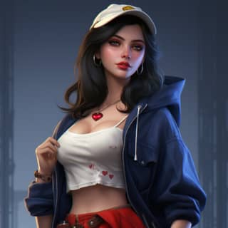 Disney Princess Snow White in modern style streetwear outfit in hyper realistic