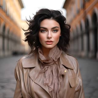 real girl hyper realistic photo italian brunette fashion blogger influencer