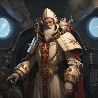 Saint Nicholas in military clothing bringing a starlink terminal to the Military Mobile Hospital