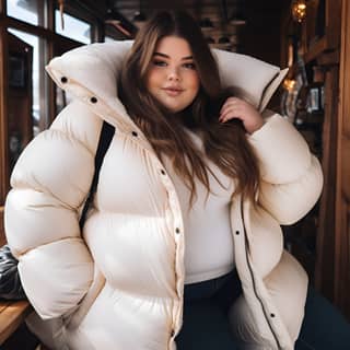 extremely heavy pretty plus-size college fat girl influencer michelin man