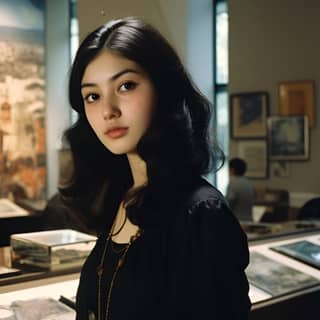 Armenia 1970s soviet union girl working in the museum meeting to Japanese