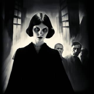 the fim "The 7th Victim" as a german expressionist film