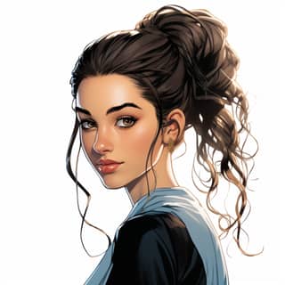 ****Aya Arabic girl longue black ponytail in the French comics les sister design - seed 1690467924