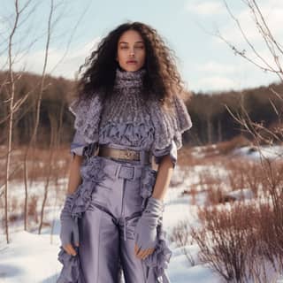 ulla johnson rugged wintry fairy full body editorial lavender metallic