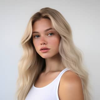 Una modella di Instagram di 22 anni con lunghi capelli biondi è mostrata in due pose.