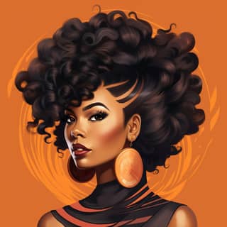 make a design of an african american hairstylist for her new hairstyling book