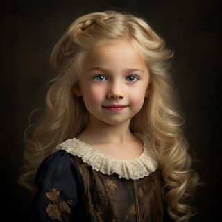 a pretty blond girl 6 years old victorian london beauty innocence happy