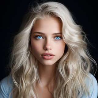 Femme blonde aux yeux bleus, belle mannequin scandinave.