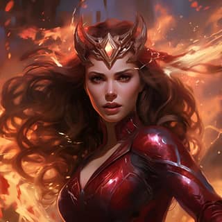 ลีกศึกฮีโร่จากมาร์เวลคอมมิคส์ที่มี Scarlet Witch ในฉากต่อสู้ที่ละเอียด