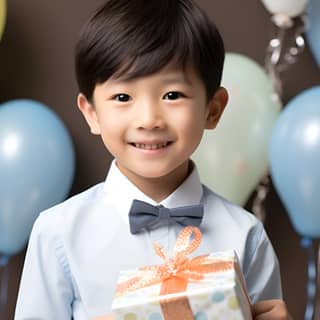 a japanese kids happy birthday hands present smile elegant cm model canon photographic