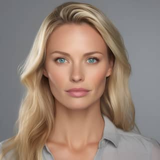 a 35yr old blonde woman face entirely visible front view ultra realistic --no shadows:: 3