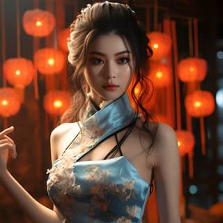 https://s mj run/7cHNjhe1QEA full body Chinese traditional dancer cinematic light ultra detail nikon 850D 24mm f4 2 --s 750