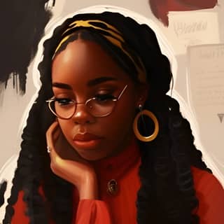 https://s mj run/Jcf2sMU6zeg African-american woman in deep thought wearing red