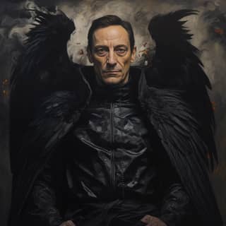 Jason Isaacs 扮演了黑色翅膀的死亡妖精法庭之王，拥有奇幻哥特式的D&D角色美学。