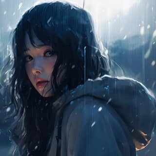Thoughts in the rain Raindrops drawing drop by drop the picture of longing Each drop of rain represents the feeling of