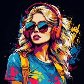 Nous voulons utiliser de la peinture pour tissu pour créer des t-shirts uniques pour les filles blondes qui aiment le rap. Les designs devraient mettre en avant les éléments emblématiques du rap de manière amusante et vibrante, tout en étant accessibles et expressifs pour leur âge.