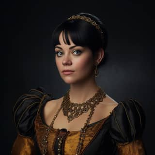 in a renaissance dress