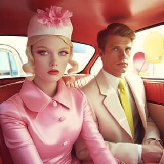 actors act Barbie and ken in car vogue magazine editorial in by Jimmy Marble 2