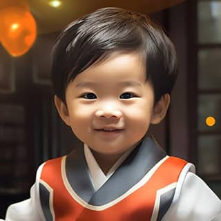 https://s mj run/W8CxY82fNS4 A smiling Chinese little boy 4 years old sitting on a spaceship The spaceship is flying in