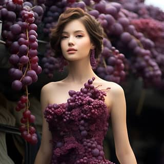 https://s mj run/4_-dxjSeCds Against the car Very happy smile a modern grape wedding dress in the style of realistic