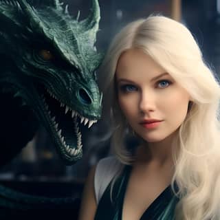 https://s mj run/f7n1dqc6ybM https://s mj run/AiA5X-BwQk4 beautiful woman with a large green dragon white hair blue eyes