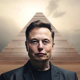 professional photography quality, elon musk's pyramid scheme