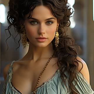 roman woman from ancient rome Photo-realism mystic stylisation texture creative modern cinematic light exquisite clothing