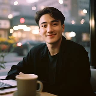 https://s mj run/MVZai1aKxAQ rolleiflex photography portra 800 film low saturation smile on his face 20 year old lawyer