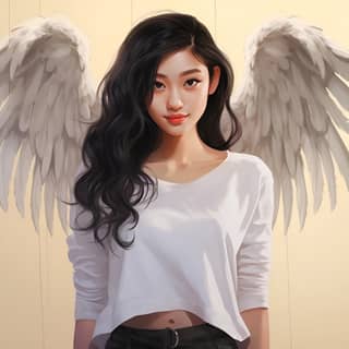 an illustration of with angel wings