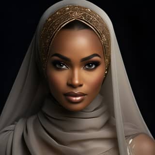 a gorgeous black woman wearing a veil for a wedding