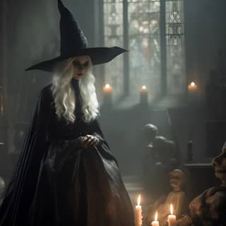 https://s mj run/xbPcHDcdzXc ghostly white hair 1780 clothing christmas tree inside church goth 5