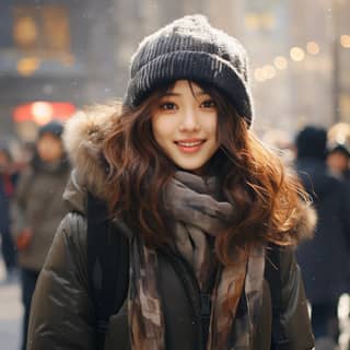 on the streets of france a chinese girl who misses her hometown spends christmas time she was wearing a half-size light