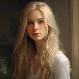 portrait european girl long blond hair mystery channel--3:4, blonde girl