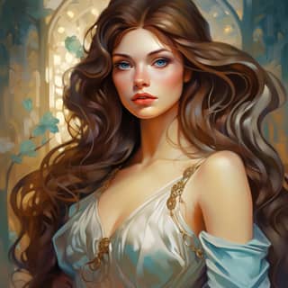 https://s mj run/p3b4f2y35qg https://s mj woman with long brown hair greenie blue eyes femme fatale who is slender and