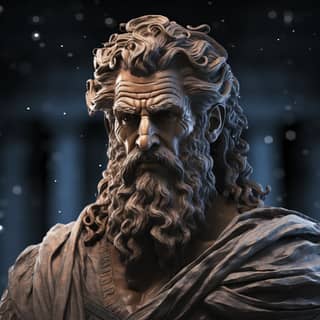 Greek gods and Stoic understanding 8k, the statue of neptune is shown in this 3d rendering