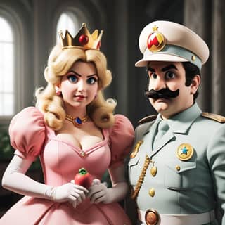 princess peach and mario