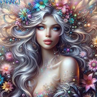 woman with flowers in her hair