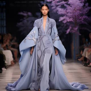 paris haute couture spring summer 2019 in the style of black and azure tang dynasty purple and azure han dynasty elegant