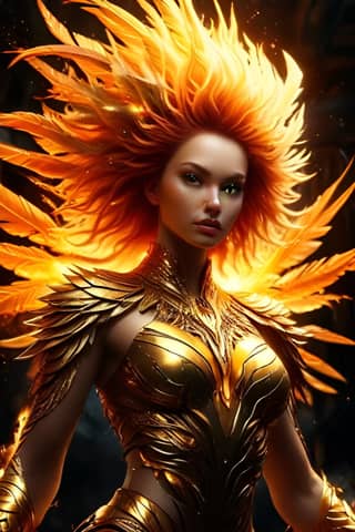 woman with golden hair and wings