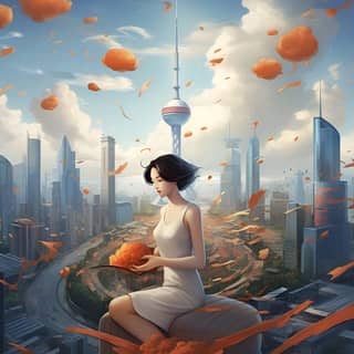 < https://s mj run/zx2dFcoyYQg > Please change the background to Oriental Pearl TV Tower in Shanghai