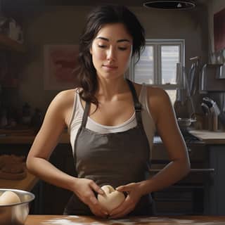 Jenny Lee showing her love in baking hyper realistic 5k--v 4