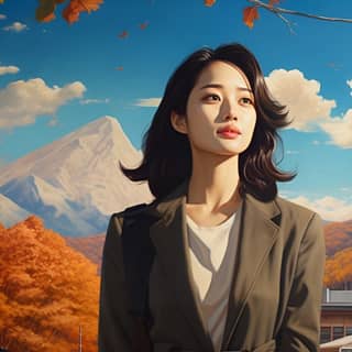 a korean math institute 20age teacher lady bright land scape