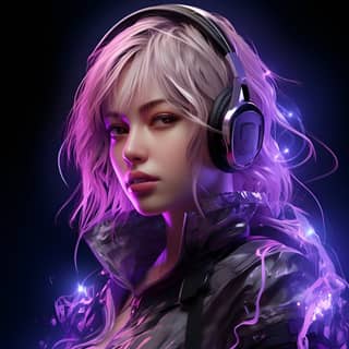 gorgeous neoshonen female technotribe neon artstyle charm atmosphere bright dominance high contrast point of view trippy