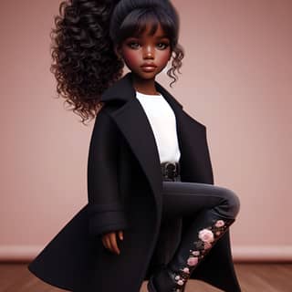 an image of a black girl in a coat and boots